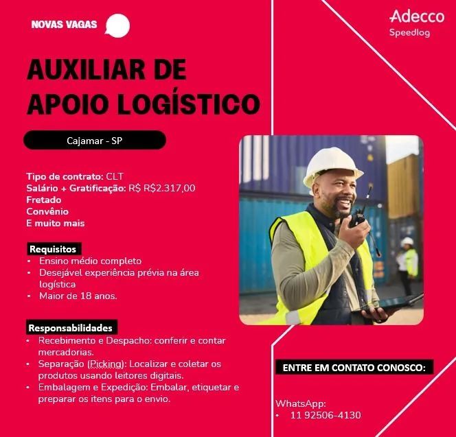 VAGA AUXILIAR LOGÍSTICO