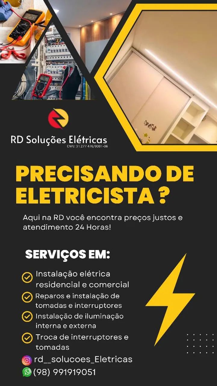 Eletricista 24h.R$50  * 