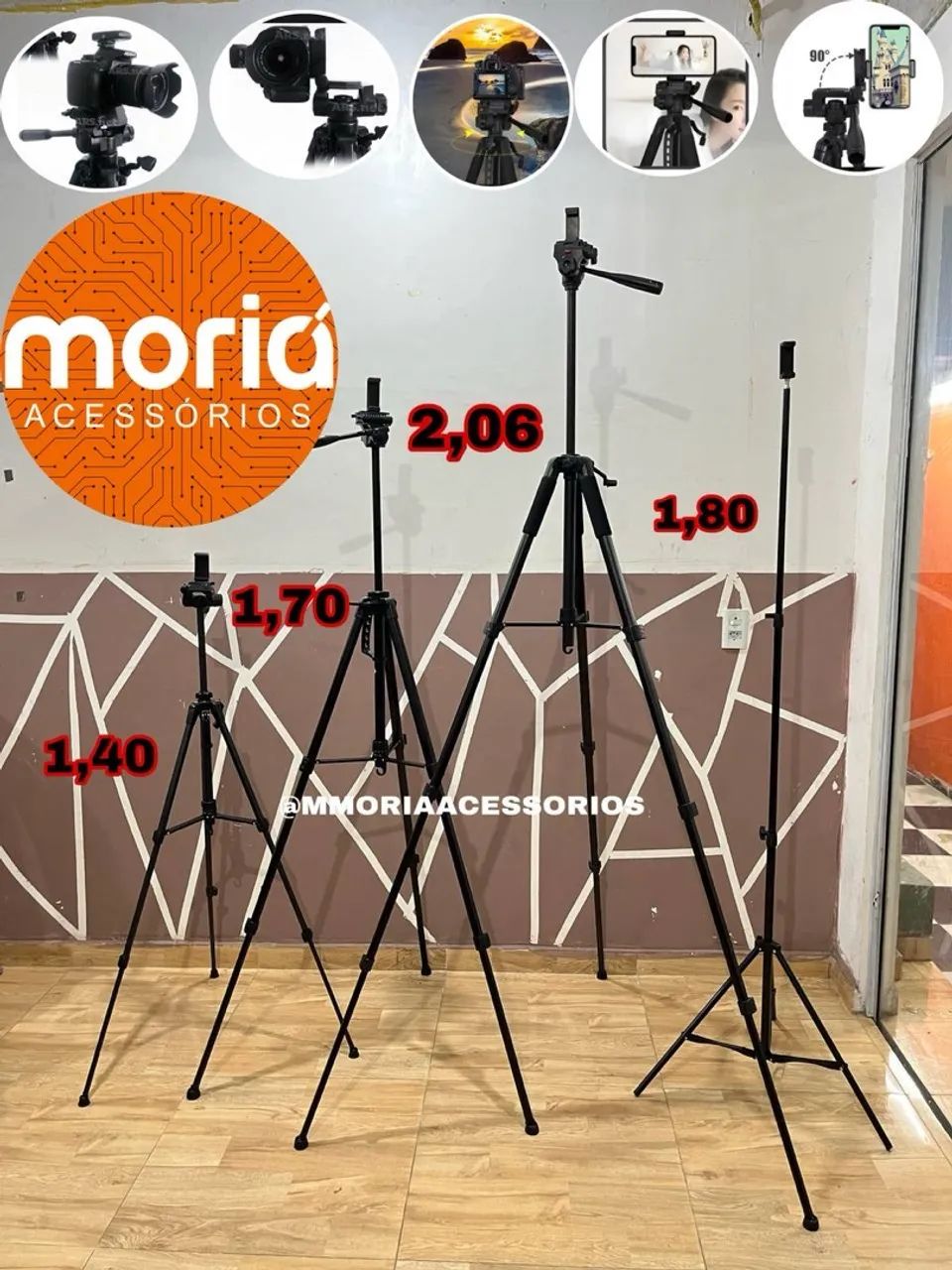 Tripé Profissional Celular e Câmera Cabeça Hidráulica Panorâmica 360°  - Foto 2