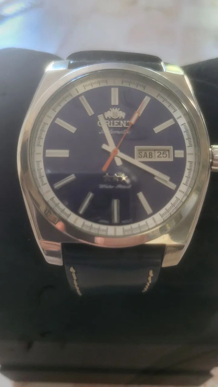 Relógio oriente automático semi-novo na caixa 44 mm de cx peça linda  - Foto 5