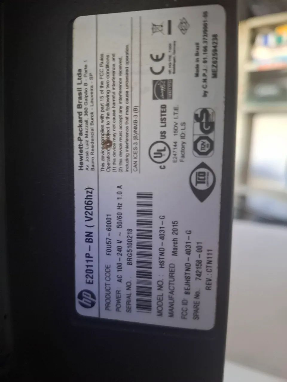 Monitor HP E2011P 20" LED - 1600x900 - 60Hz - VGA/DVI - Pivot - Foto 3