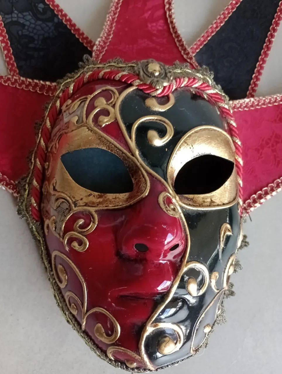 Máscara de Arlequim de Veneza Original Italiana