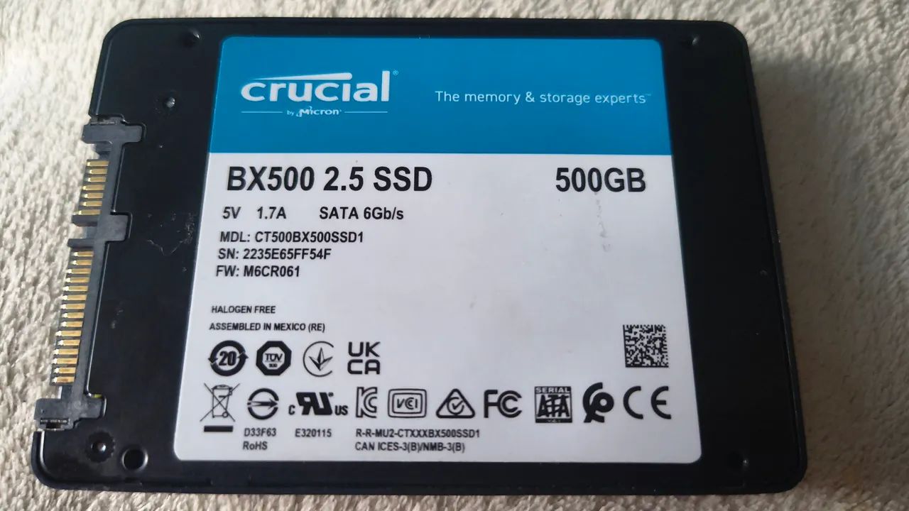 SSD Crucial 500gb - Armazenamento - Vila Catia, Nova Iguaçu