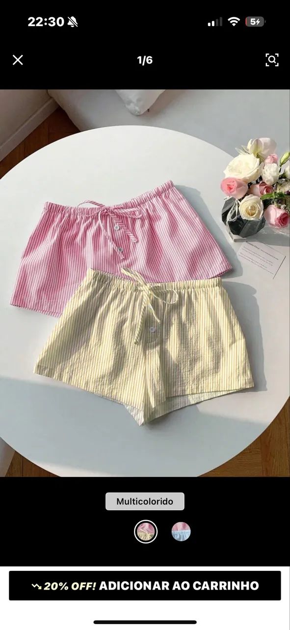 2 shorts listrados SHEIN