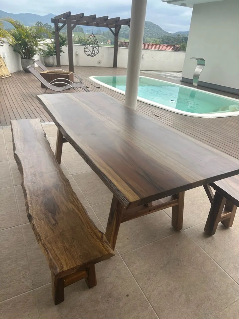 Mesa rústica de madeira Canela preta - Foto 2