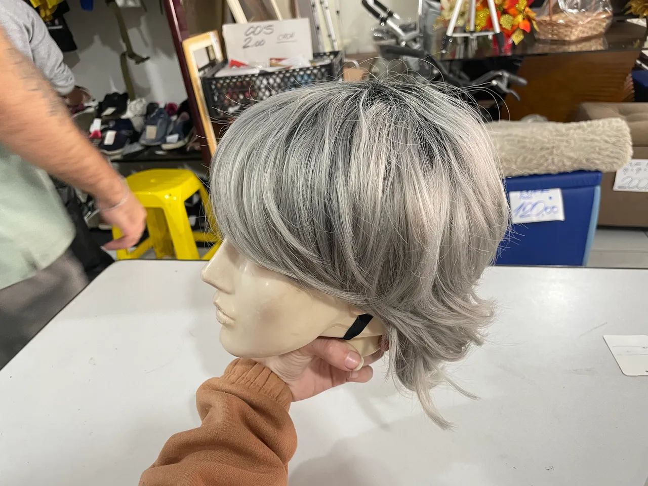 Lace Curta Cinza Wig - Foto 2