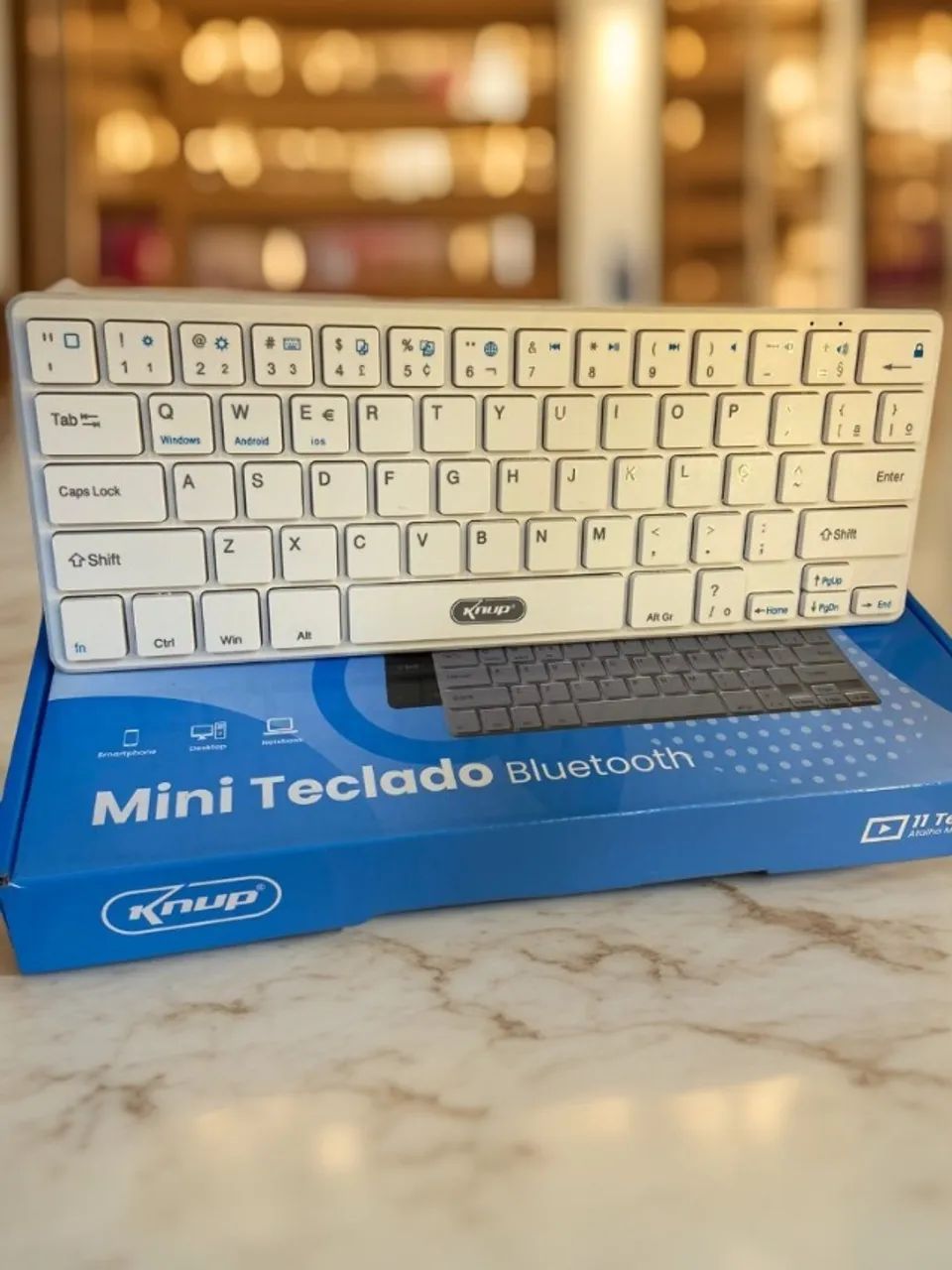Mini teclado knup bluetooth Branco an16