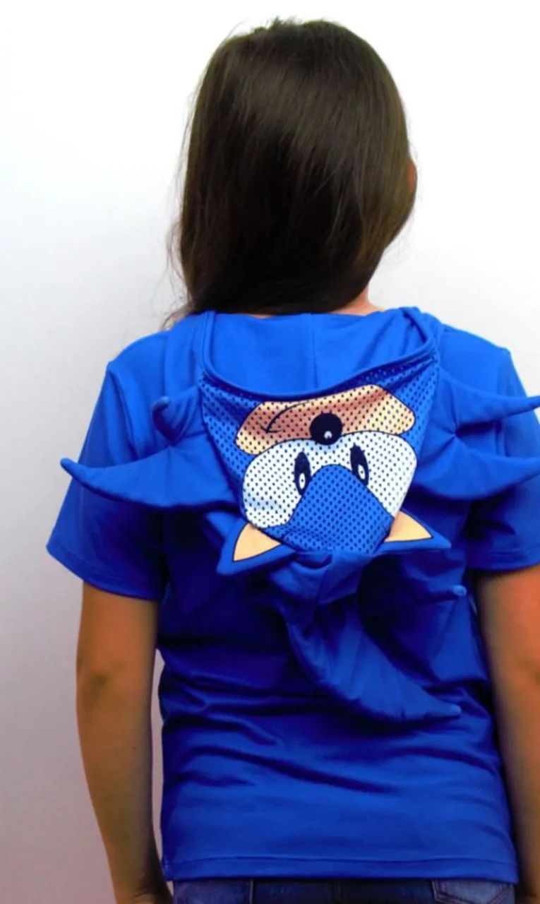 Camisa do sonic com capuz UNISSEX  - Foto 2