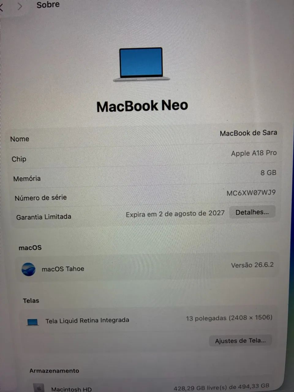 MacBook 2026 Garantia Apple - Foto 3