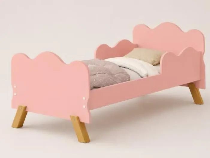 Mini Cama Angel Rosa Formato Nuvem Com Colchão 
