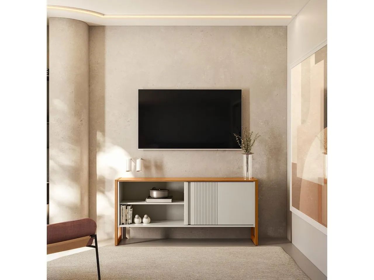 Rack Gold MDP com MDF suporta tv até 55 polegadas / pague na entrega 