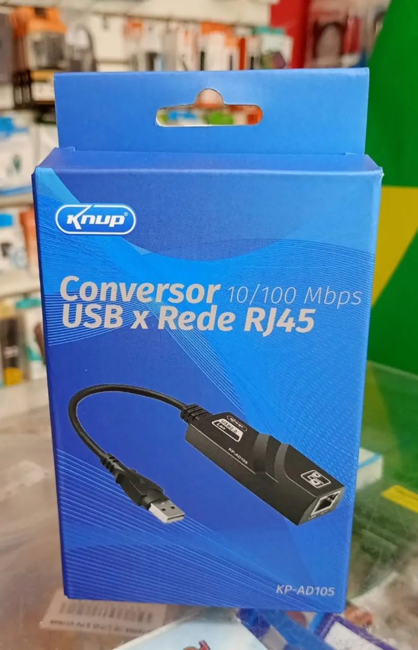 Conversor Adaptador USB para Rede RJ45 10/100 Mbps - Novo