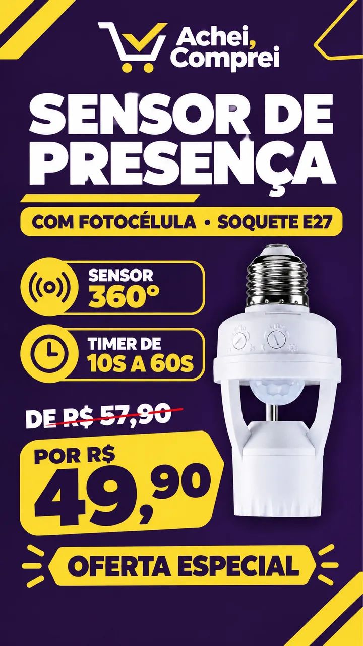 Sensor Para Lâmpada | Bocal E27 - Foto 3