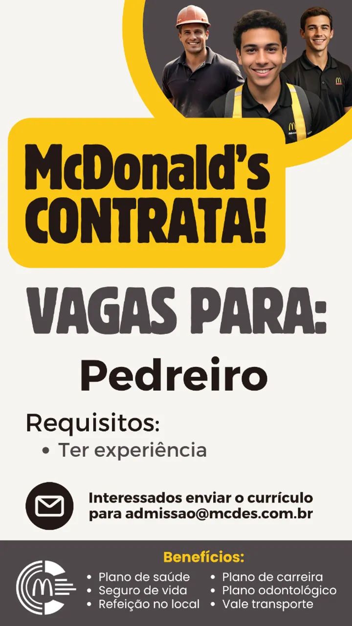 VAGA PARA PEDREIRO