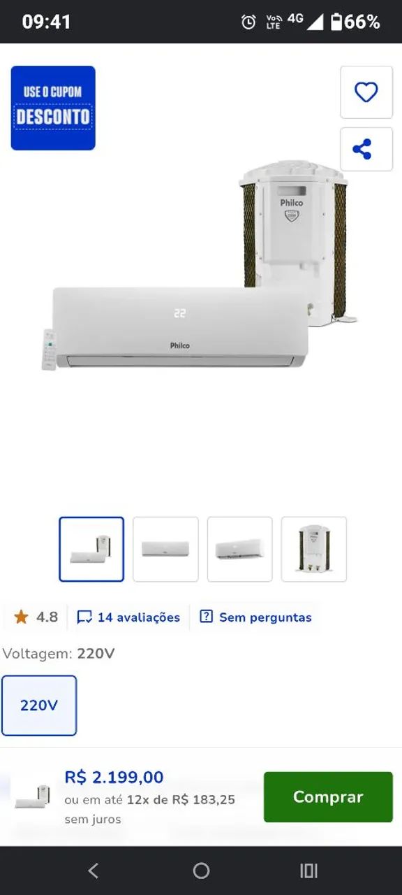 Vendo ar condicionado split de 12000 BTU 1.400 funcionando perfeitamente. - Foto 2