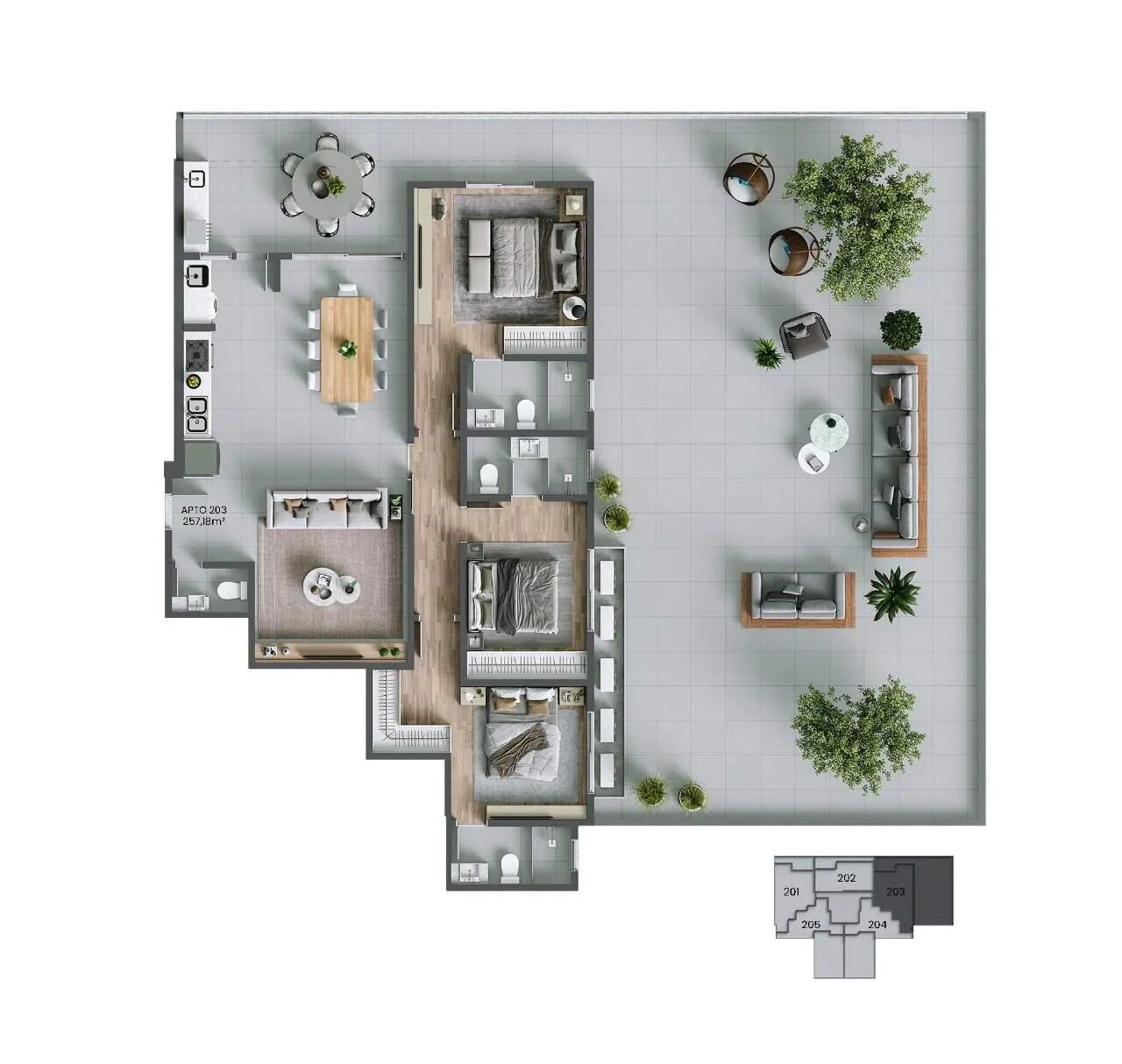 Venda | Apartamento Garden 3 suítes + 2 vagas