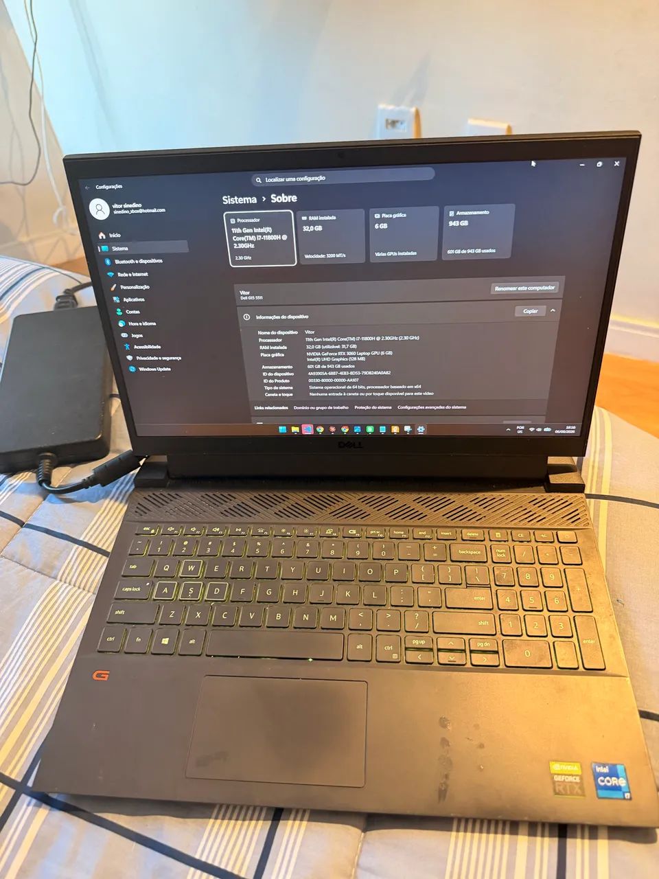 Notebook gamer Dell g15 I7 RTX3060 32gb  - Foto 2