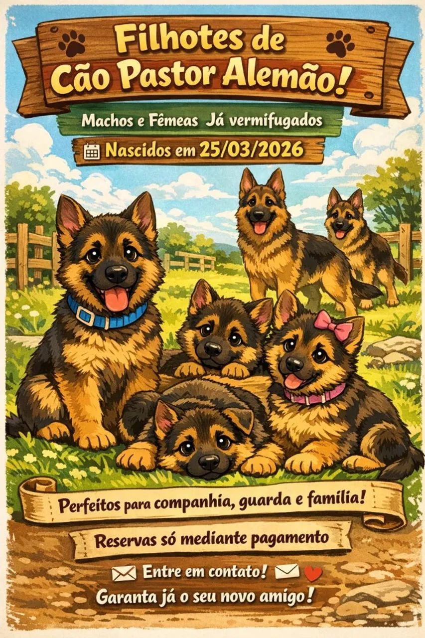Vende-se Filhotes de Cão Pastor Alemão 