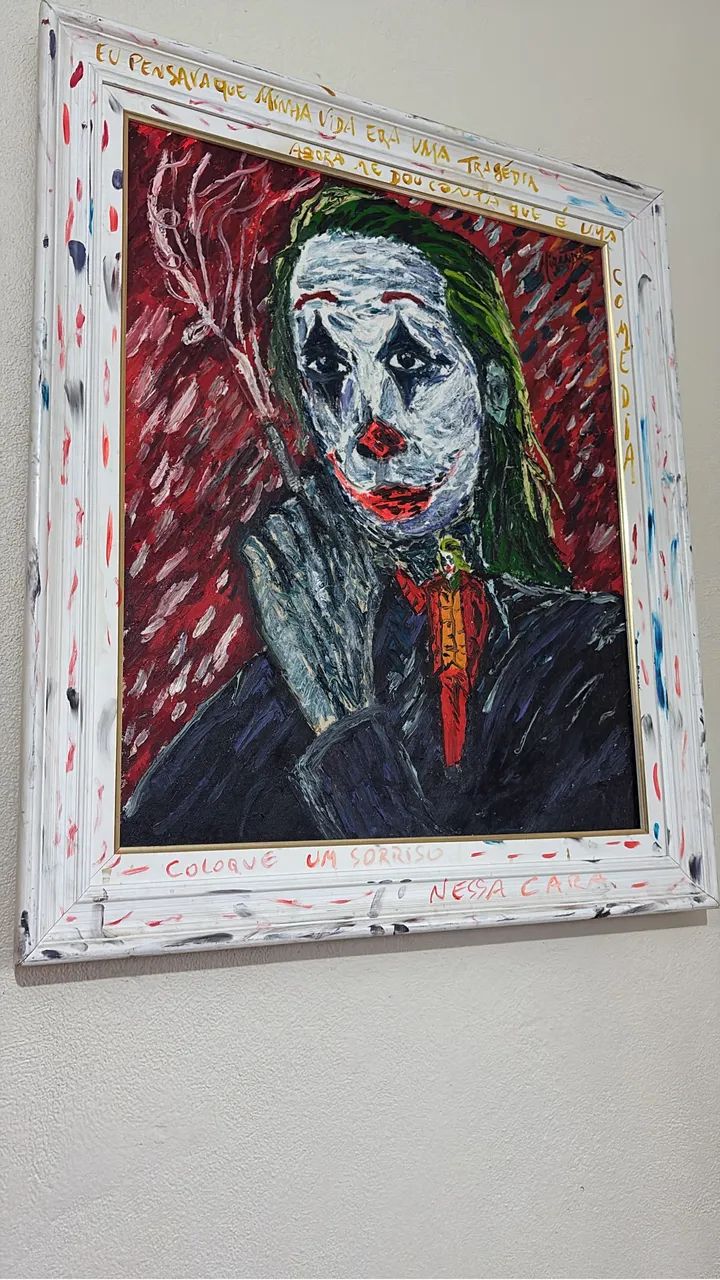 Quadro do coringa pintado a mão