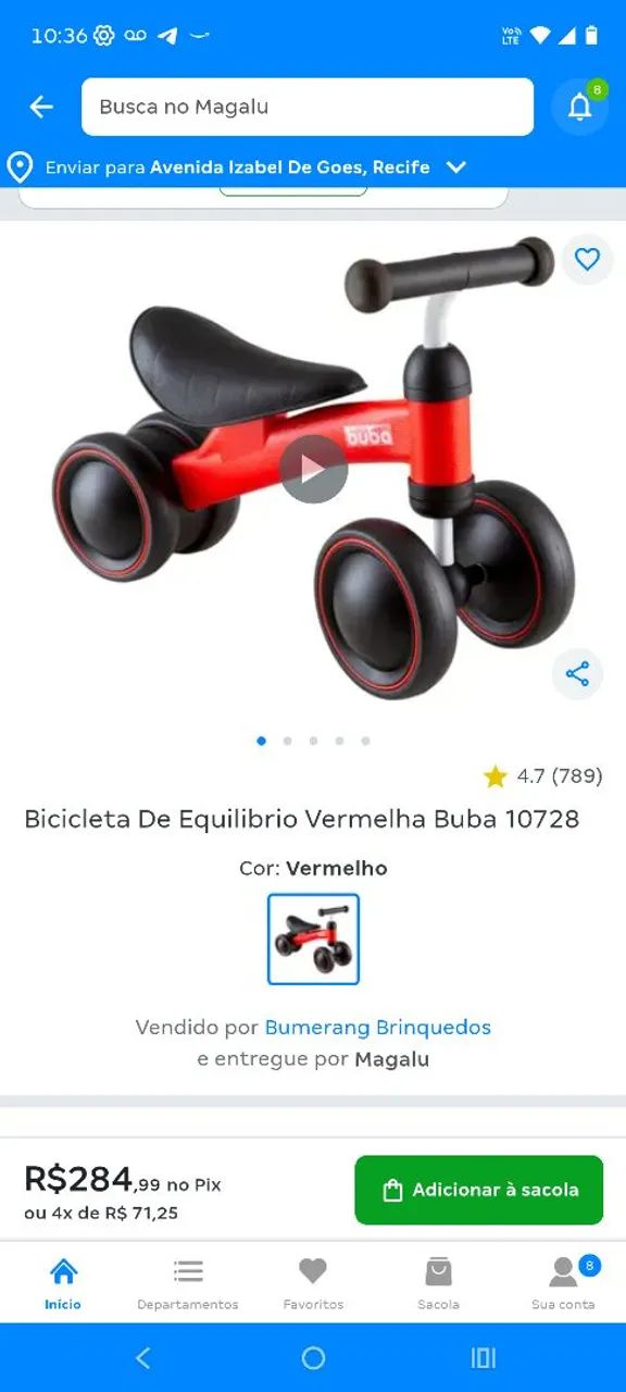 Bicicleta de equilíbrio BuBa vermelha