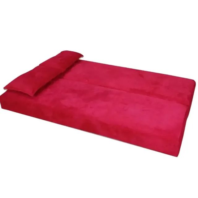 Sofanete Sofá de 3 Lugares Sofá Cama de Casal Bicama em Suede - Foto 4