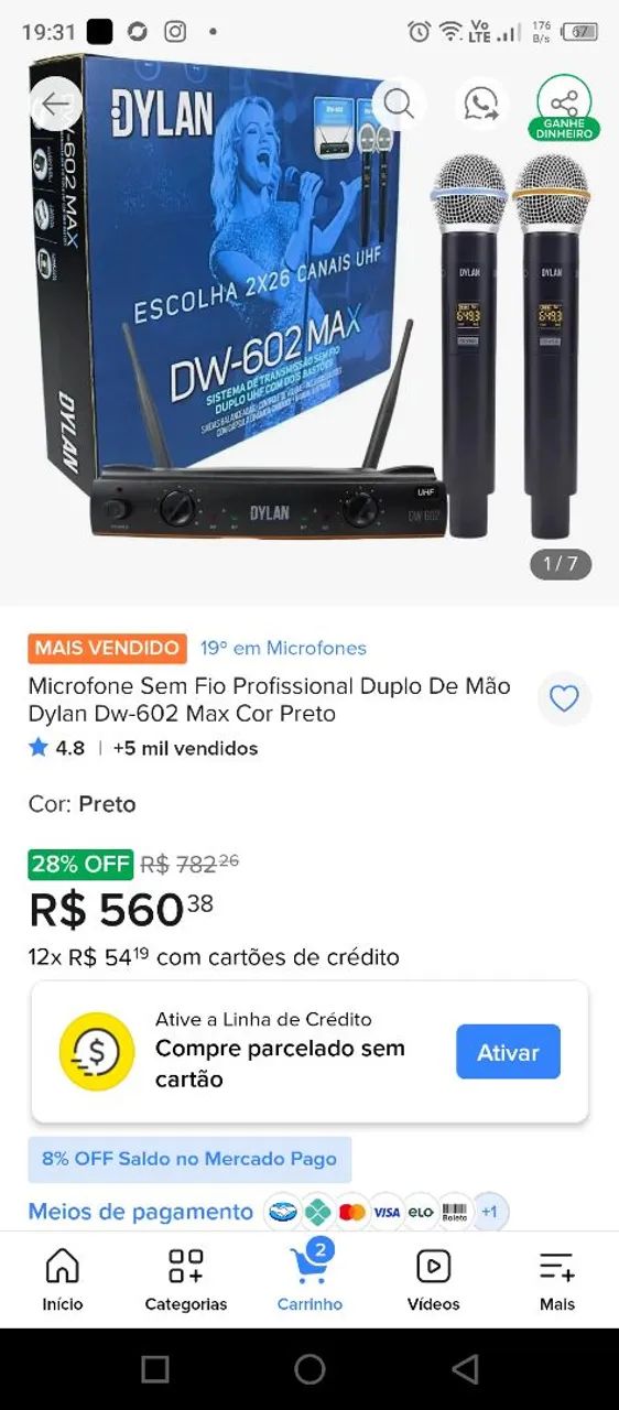 Vende-se microfone sem fio