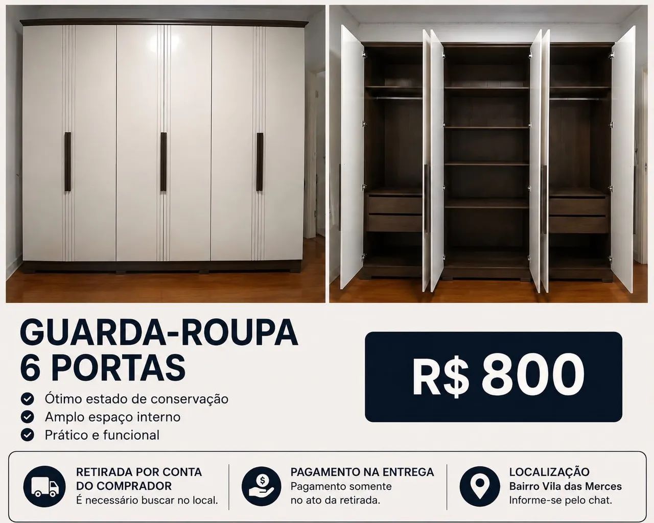 Guarda roupa 6 portas 