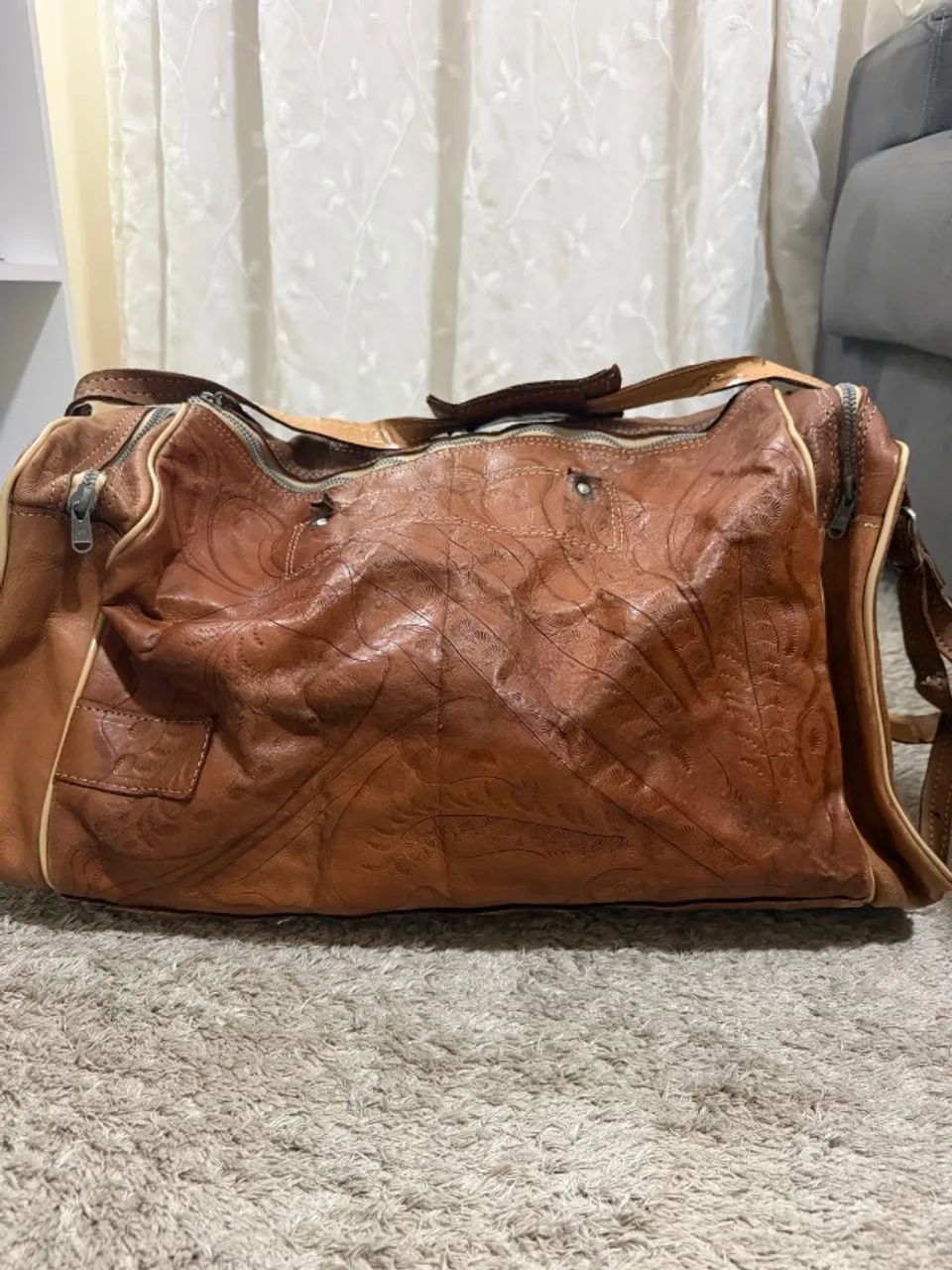 Bolsa Mala Mochila de Couro - Foto 3