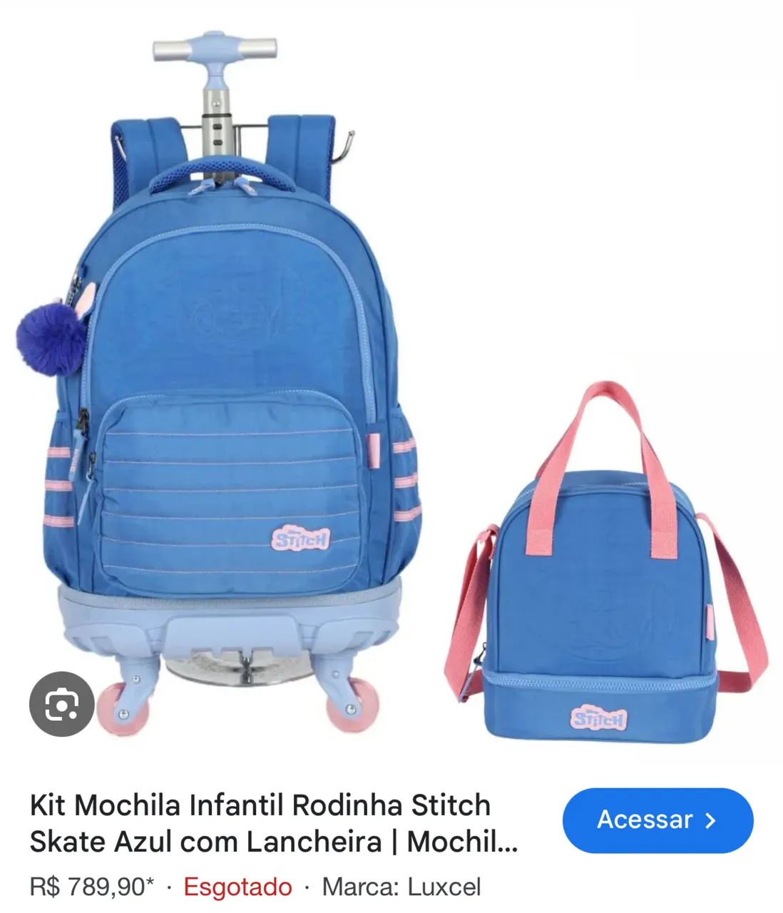 Mochila e Frasqueira Stitch - Foto 4