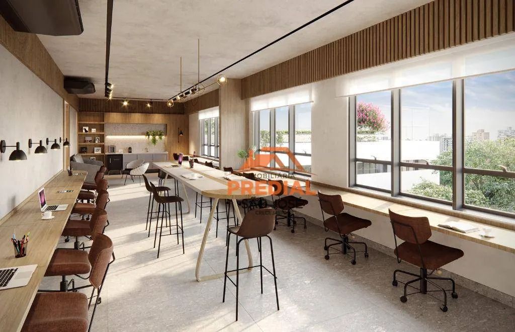 Sala comercial de 44,83 m² com 2 banheiros, varanda e vagas rotativas no Edifício Quadria  - Foto 5