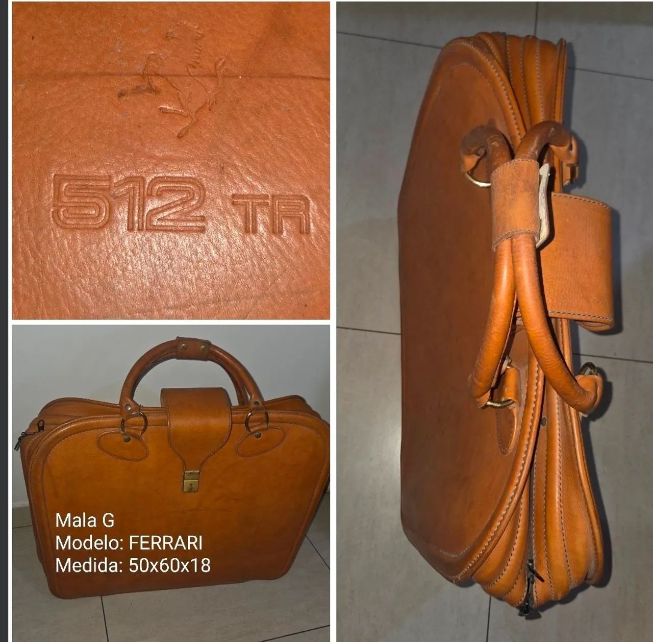 Conjunto de 3 Malas Antigas da Ferrari_modelo 512TR - Foto 3