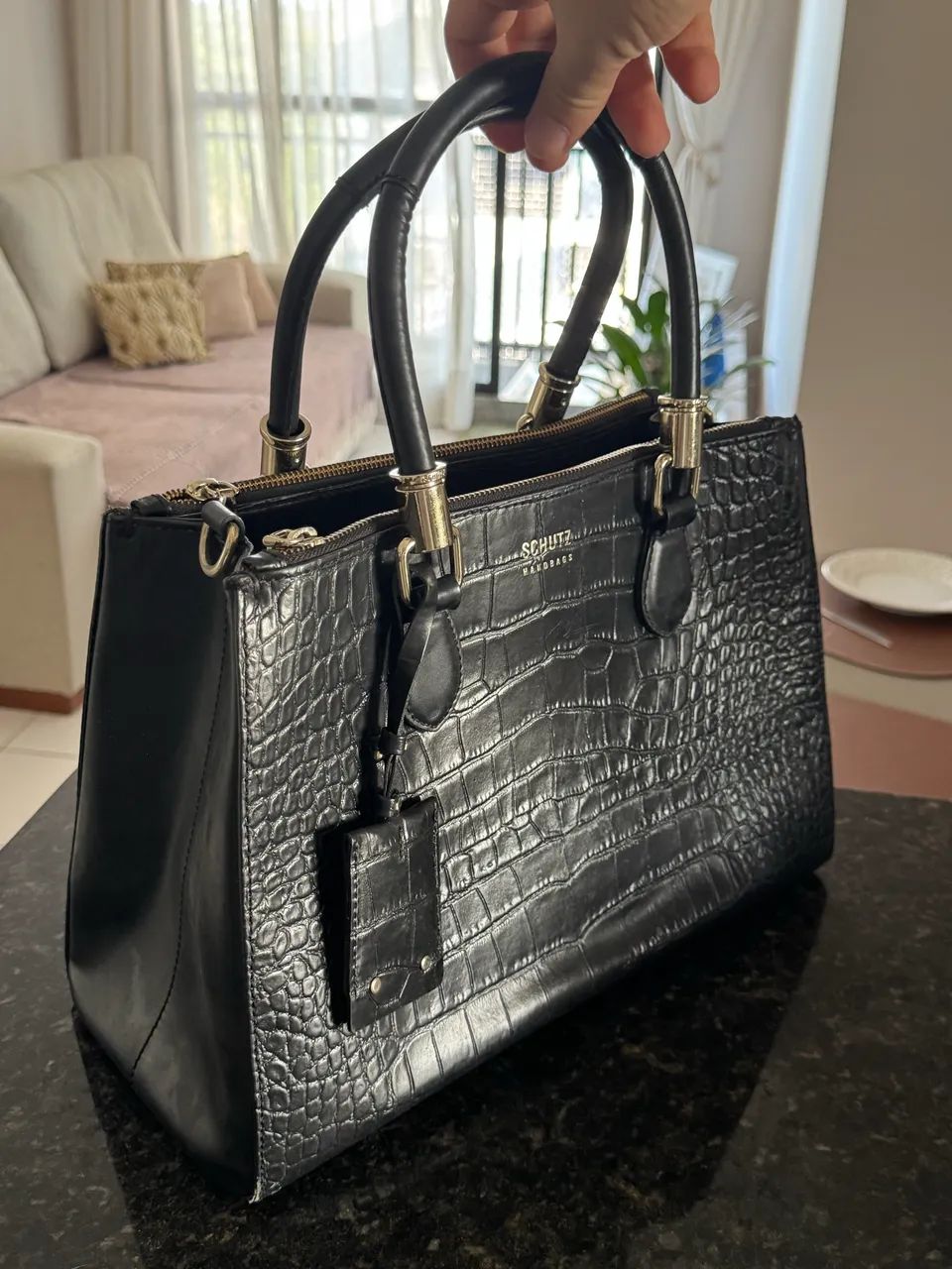 Bolsa Schutz clássica Couro Croco  - Foto 3
