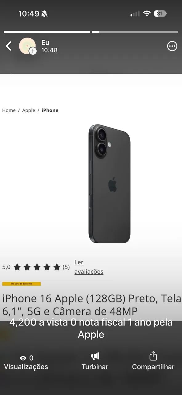 iPhone 16 novo 1 semana de uso  - Foto 2