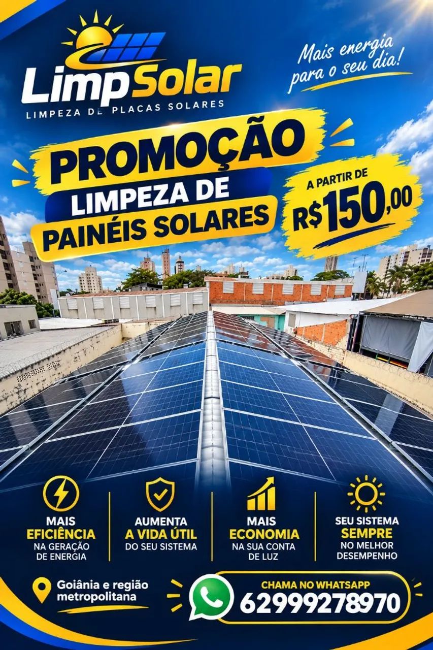 Limpeza de painéis solares 