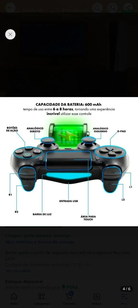 Controle wireless, zero Pc , Xbox ps3 ps4 - Foto 4