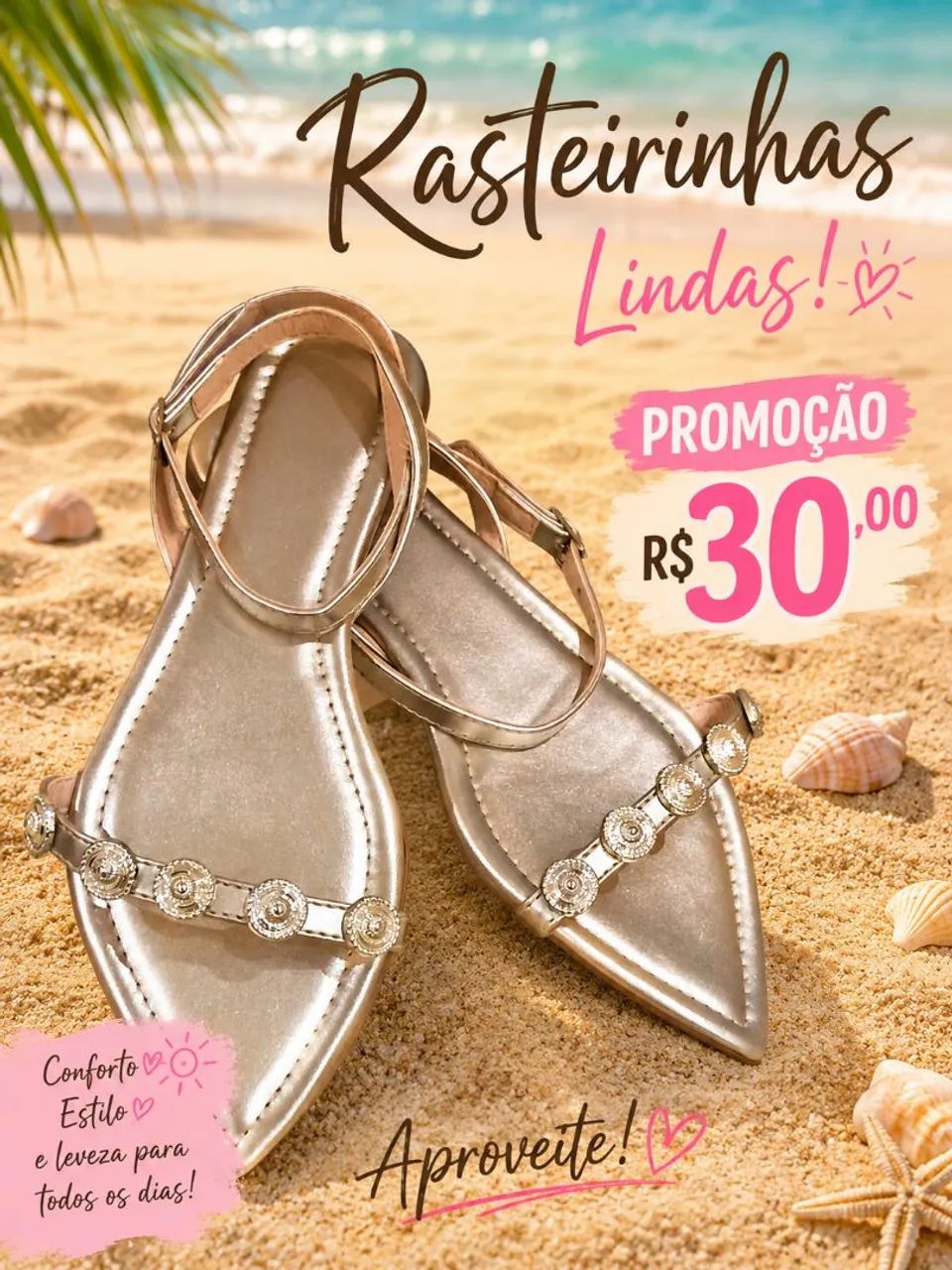 Lindas sandálias rasteiras  - Foto 2