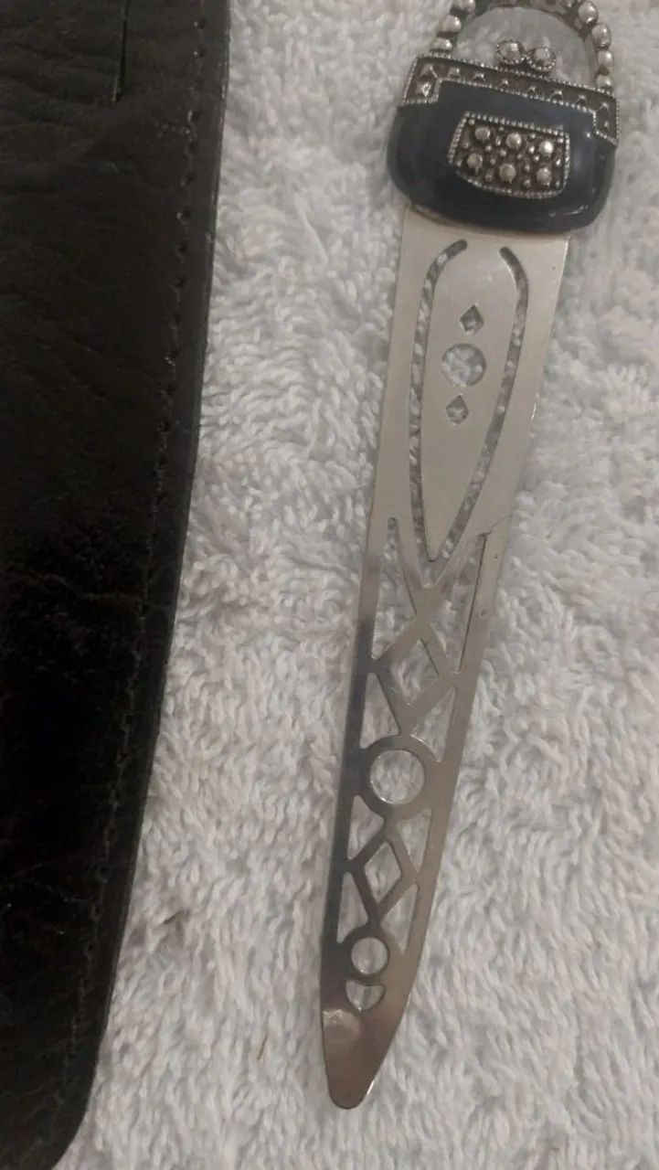 Antigo abridor de cartas em metal  com case  - Foto 3
