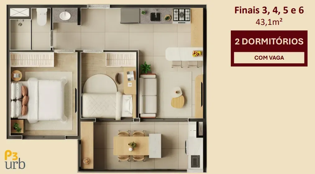 PLANTA 43m²