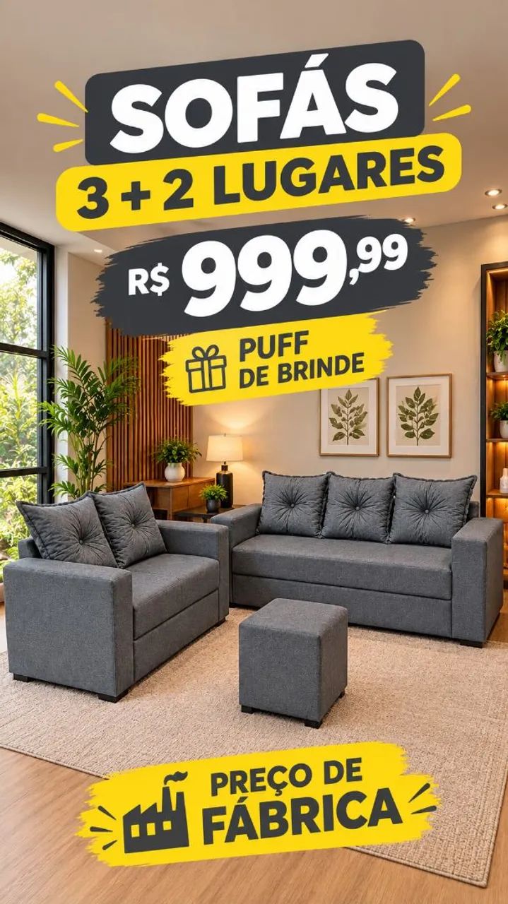 SOFÁS 3/2 lugares novos preço EXCLUSIVO!!! (com brinde)