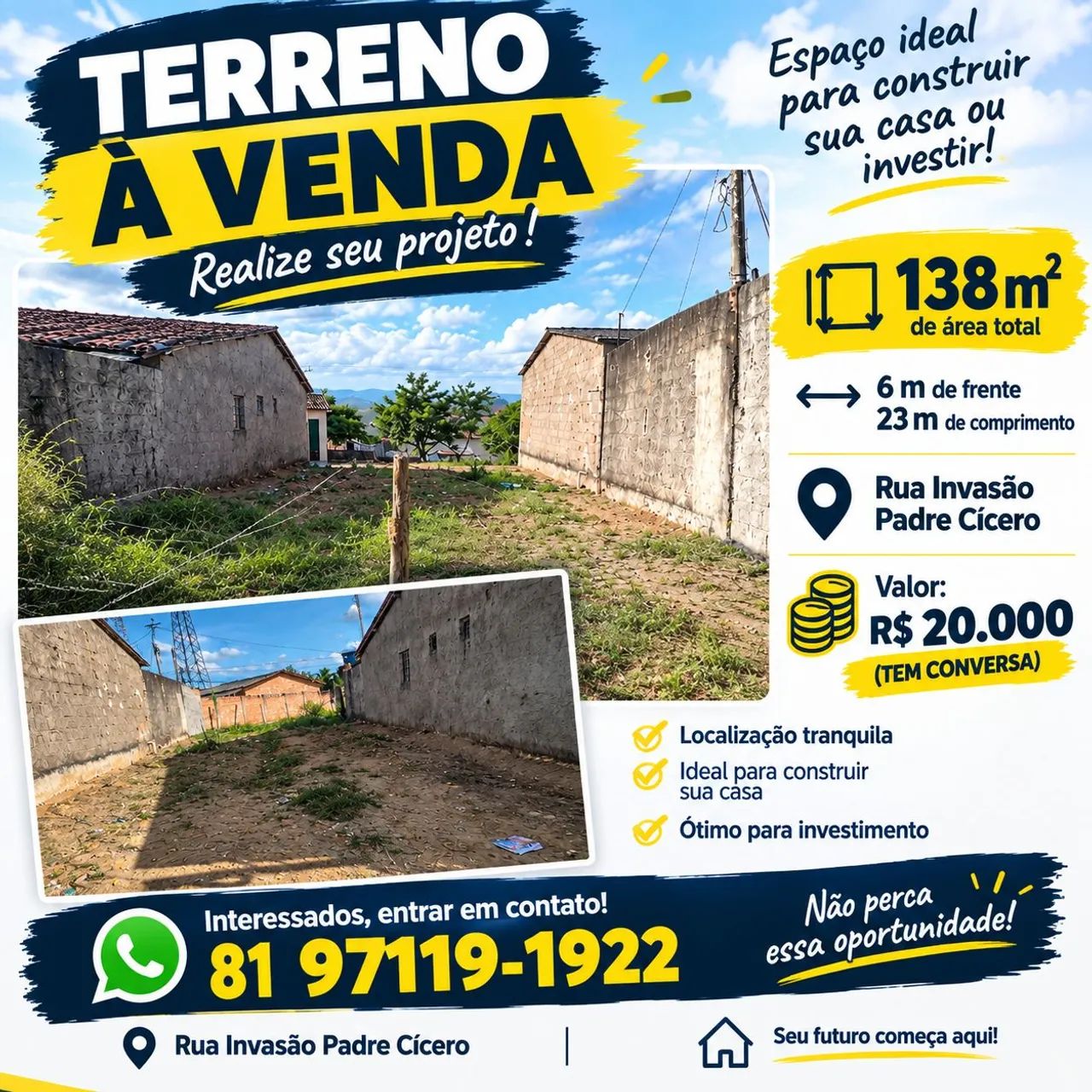 TERRENO PADRE CÍCERO 