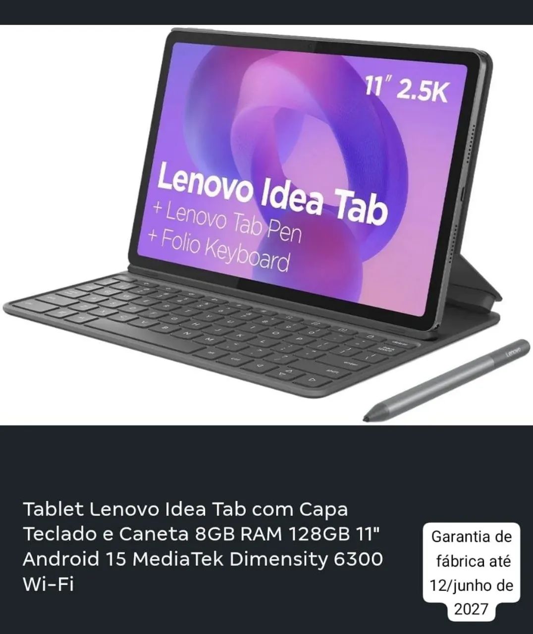 Tablet lenovo idea pad com caneta , teclado e capa