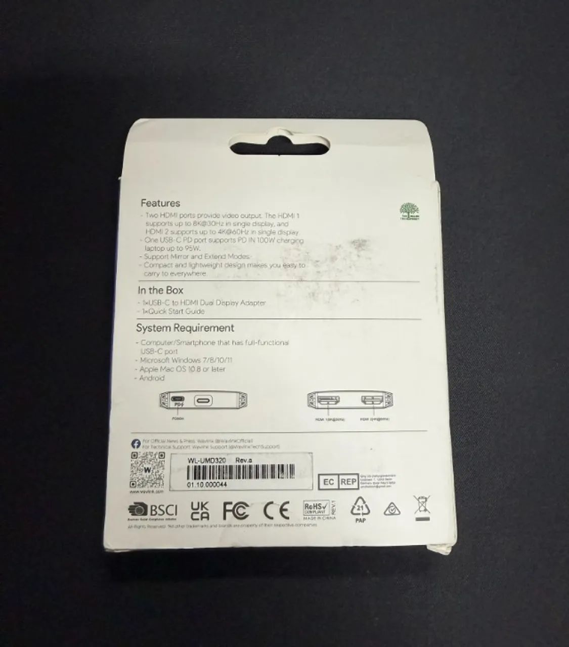Conversor Usb C Wavlink Para Duplo HDMI 4k/60hz Pd 95w - Foto 3