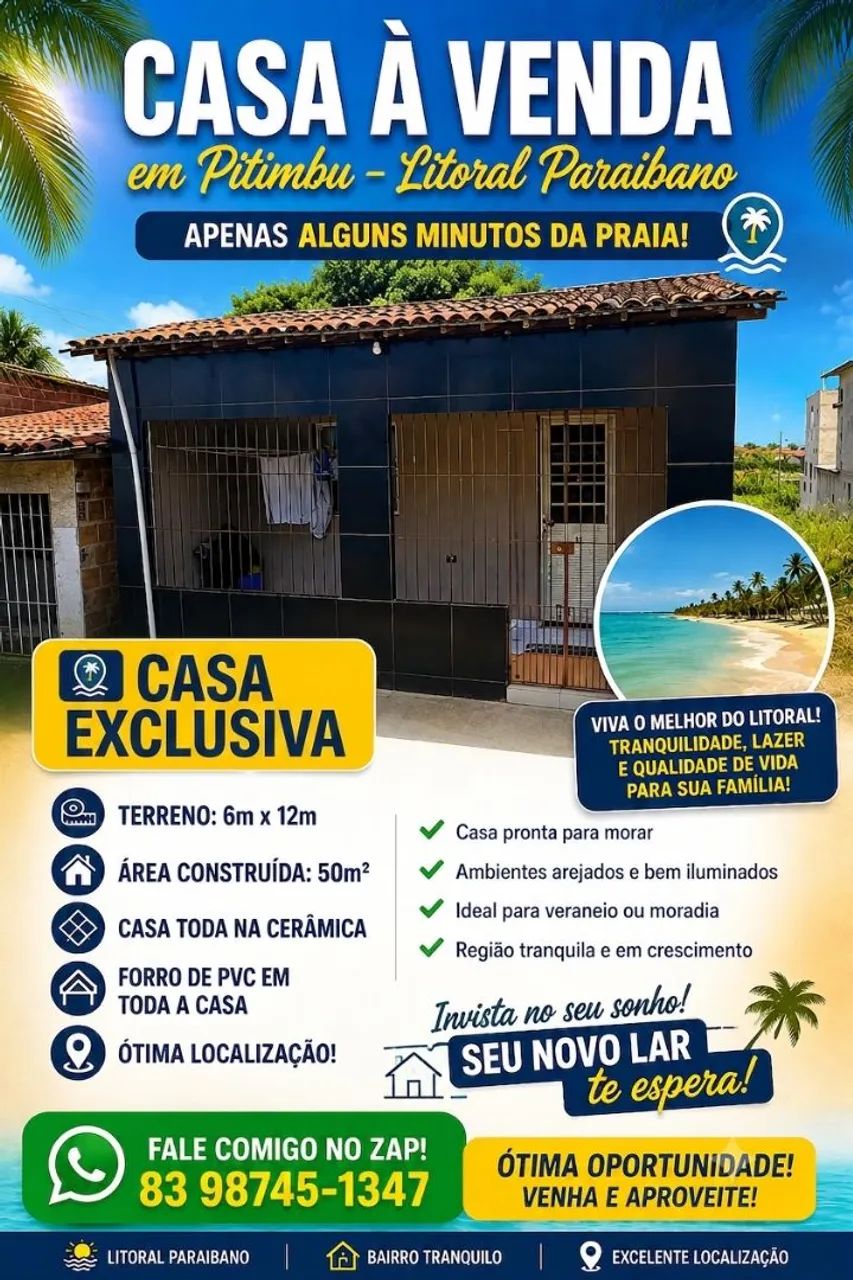 CASA NA PRAIA DE PITIMBU.
