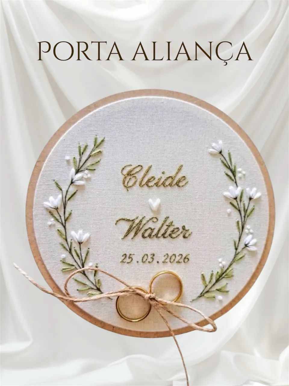 Porta Aliança Bordado  - Foto 3