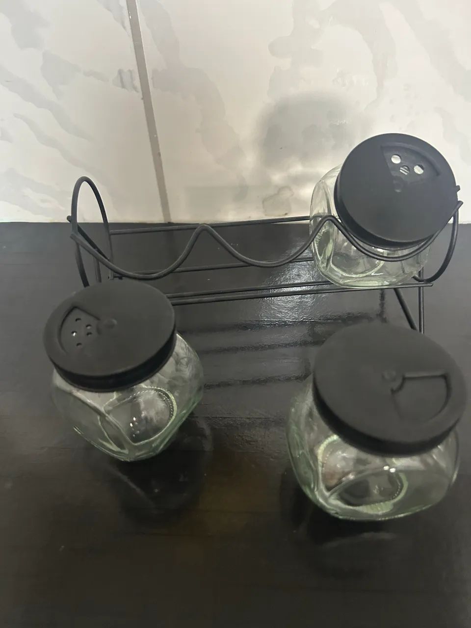Porta tempero com 3 potes de vidro  - Foto 2