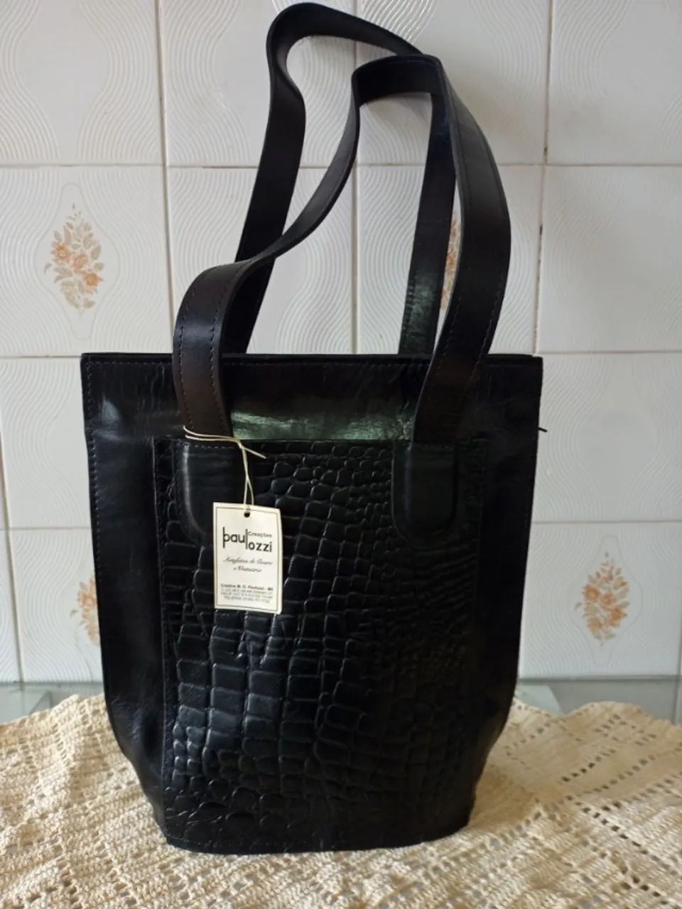 Bolsa de Couro Legitima Decada 1990 - Nova Sem Uso - Foto 4