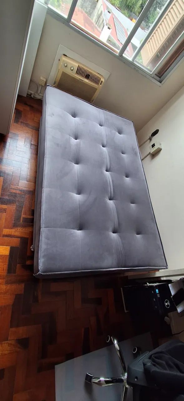 Sofá cama 120x180cm cinza - Foto 3