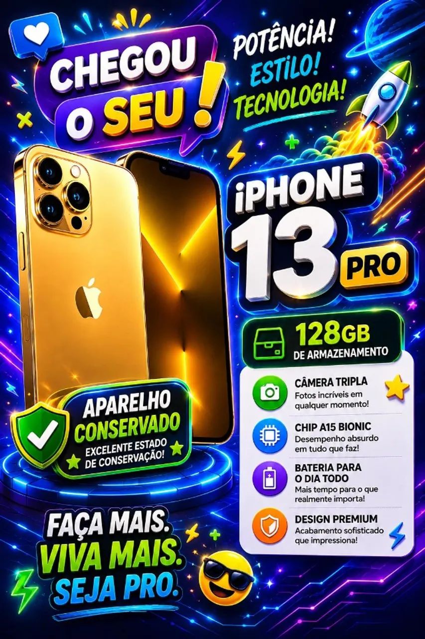 iPhone13+Pro+128GB+dourado - Excelente - Foto 5