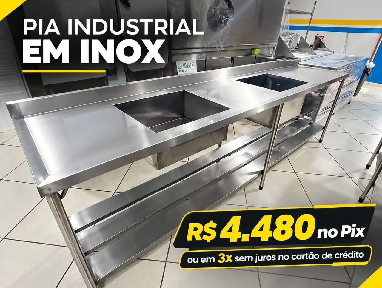 Pia industrial 2 cubas 