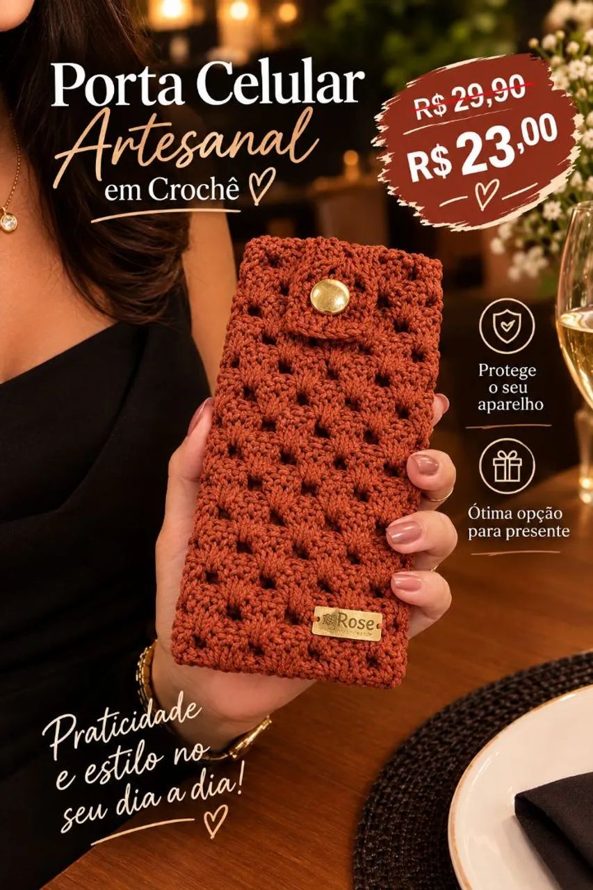 Porta Celular Case Crochê 
